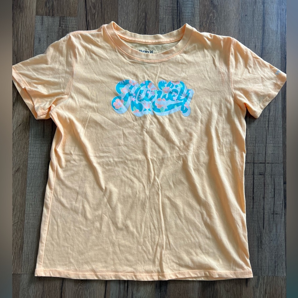 Hurley Kids Peach and Blue Graphic Tee